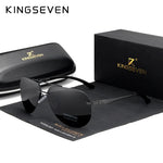 KINGSEVEN Fashion Pilot Rimless Sunglasses Men Aluminum Polarized Large Frame Glasses Women Casual Driving Outdoor Eyewear