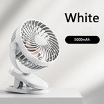 Table Mini Fan with Sturdy Clamp USB Powered with 3 Speeds Strong Mute Airflow for Office Bathroom Kitchen Dormitory 10000mAh