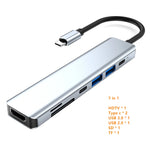 Rankman USB C Hub to 4K HDMI-Compatible USB 3.0 Type C SD TF Card Reader Docking for MacBook iPad Samsung S22 Dex TV Laptop