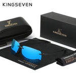 KINGSEVEN Brand New Rimless Sunglasses Polarized UV400 Men Driving Ultralight Rectangle Frameless Glasses Women Fishing Eyewear