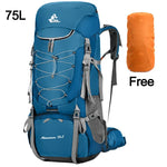 75L Camping Backpack Travel Sport Bag With Rain Cover Climbing Mountaineering Trekking Outdoor Rucksack Hiking Bag Shoulder Men