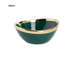 Nordic Ceramic Bowls In Gold Inlay - Creative Bowl Tray