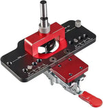 Allsome 35mm Concealed Hinge Jig Kit Woodworking Hole Drilling Guide Locator,Aluminum Alloy Hole Opener Tools Puncher Template