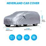 Universal SUV/Sedan Full Car Covers Outdoor Waterproof Sun Rain Snow Dust Resistant Protection UV Car silver Car Case Cover M-XX