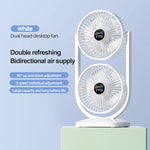 Double-Head Electric Fan - USB Rechargeable - Strong Wind