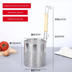 304 Stainless Steel Colander Spicy Hot Powder Fence Commercial Filter Net Noodle Basket Household Hot Vegetable Basket Slip Net