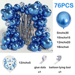Metallic Blue Balloons Arch Garland Kit Baby Shower Decor Chrome Confetti Ballon Boy Birthday Party Decoration Graduation Globos