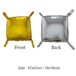 50/25Pcs Chrome Gold Silver Square Foil Balloons Wall Double-sided Square Balloon for Wedding Birthday Christmas Party Backdrops