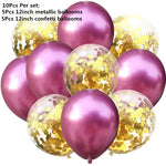 10pcs/lot Red Pink Gold Confetti Latex Balloons Birthday Party ation Kids Adult Metallic Balloon Helium Ball Wedding party Decor