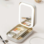 Portable Travel Makeup Storage Box With Led Light & Mirror
