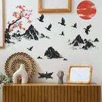 Chinese Style Landscape Painting Wall Stickers Living Room Sofa Background Decoration Mural Bedroom Home Decor Removable Decals