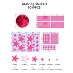 Luminous Moon & Star Stickers Glow In The Dark - 1049 Pcs