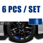 6Pcs Car Sticker Reflective Car Wheel Rim Vinyl Warning Stickers Hash Mark Stripe Racing Wheel Hub Decals for Size 16" - 21"