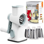 Rotary Cheese Grater - Versatile Vegetable Slicer - 3 in 1