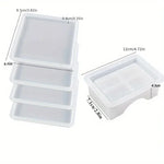 Coaster Resin Molds Set Include 1pc Coaster Storage Box Mold, 4Pcs Silicone Resin Coaster Mold for Epoxy Resin