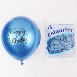 Happy Birthday Printed Pattern Metallic Ballons - 10/20pcs 12inch