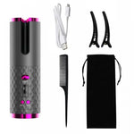 Wireless Curling Iron Cordless Curling Wand Adjustable Temperature Fast Heating Long-Lasting Battery Portable Travel Hair Styler