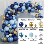 Balloons Garland Arch Set Blue & Metal Gold - Confetti Ballons
