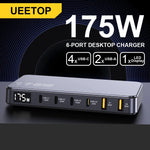 Ueetop GaN USB C Charger LED Display - 6-Port