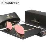 KINGSEVEN Pilot Alloy Sunglasses Polarization UV400 Anti-reflection Full Frame Parsnip Glasses Women Retro Luxury Eyewear