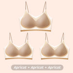 3PCS Ultra-Thin Breathable Ice Silk Bras Women's Seamless Back Halter Vest Wrap Bras Chest Gather Together Light Breathable Tops