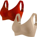 2pcs large size seamless bra for women, large breasts look small,gathered and anti-sagging, no steel ring thin under