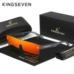 KINGSEVEN Fashion Rimless Sunglasses Women Men UV400 Square Luxury Glasses Trendy One-piece Polarized Lens Causal Eyewear
