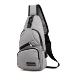 Fashion Boys Shoulder Bag USB Rechargeable Crossbody Bag Men's Anti-theft Multifunctional Chest Bag‘s Travel Backpack Handbag