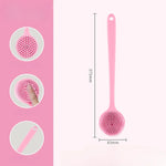 Long Handle Double-Sided Silicone Back Scrubber - Exfoliation Brush
