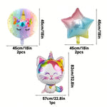 5 pieces Unicorn Cat 18-inch aluminum foil balloons
