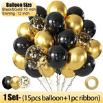 Wholesale Latex Balloons Shiny Sequin Black and Gold Inflatable Balloon for Wedding Party Birthday Christmas Home Decor Supplies