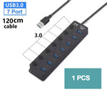 USB Multiprise High Speed Splitter - 7 Port 5Gbps Hub