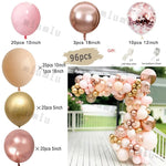 Macaron Pink Balloon Garland Arch Kit Kids Happy Birthday Metal Rose Gold Confetti Balloons Wedding Party Baby Shower Decoration