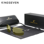 KINGSEVEN Fashion Half Frame Sunglasses Men's Outdoor Polarized UV400 Driving Glasses High Quality Fishing Driving Eyewear