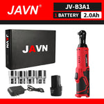 JAVN 12V Cordless Electric Wrench, 45NM 3/8'' Ratchet Wrench, Removal Screw Nut ,Car Repair Tools, Right Angle Wrench, Powe
