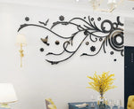 Mirror Flower Rattan Acrylic 3D Wall Stickers, Living Room, Bedroom, DIY, Home Decor, Hot Sale