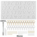 Alphabet Resin Molds Kit Silicone Molds for Resin Casting DIY Letter & Ornament Epoxy Molds Resin Keychain Making Set