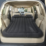 2-Person Portable Car Air Mattress - Foldable SUV Rear Seat Travel Bed with Pillows, Repair Kit & Storage Bag - Durable PVC & Flocking, Black - Ideal for Camping & Road Trips