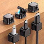 6pcs Cable Clip Organizer Set - Strong Adhesive, No Drilling Required, Durable PVC for Home & Office Cord Management, Ideal for Electronics Organization