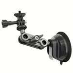 LRBH Adjustable Suction Cup Mount with Dual Ball Head, Non-Waterproof ABS Camera Holder for Insta360, GoPro, Pocket, iPhone, Android Action Cameras - Car Dashboard Quick-Release Mounting System