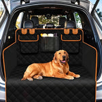 1pc Waterproof SUV Trunk Liner, Universal Fit Ultrasonic Back Seat Protector Mat, Blend Knit Fabric with Oxford Surface, Extended Car Pet Pad