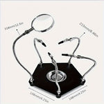 DIY Soldering Station with 5X Magnifying Glass - Sturdy Metal Construction, Adjustable Multi-Angle Design for Precision Circuit Board Repair, Includes Storage