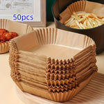 50pcs Non-Stick Air Fryer Liners - Square, Easy Cleanup Paper for Baking, Roasting & Microwave Cooking - Healthier Kitchen Essentials