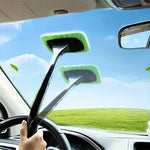 Ultra-Fine Fiber Car Glass Cleaning Brush - Waterproof, Long Handle for Windshield, Windows & Rearview Mirror