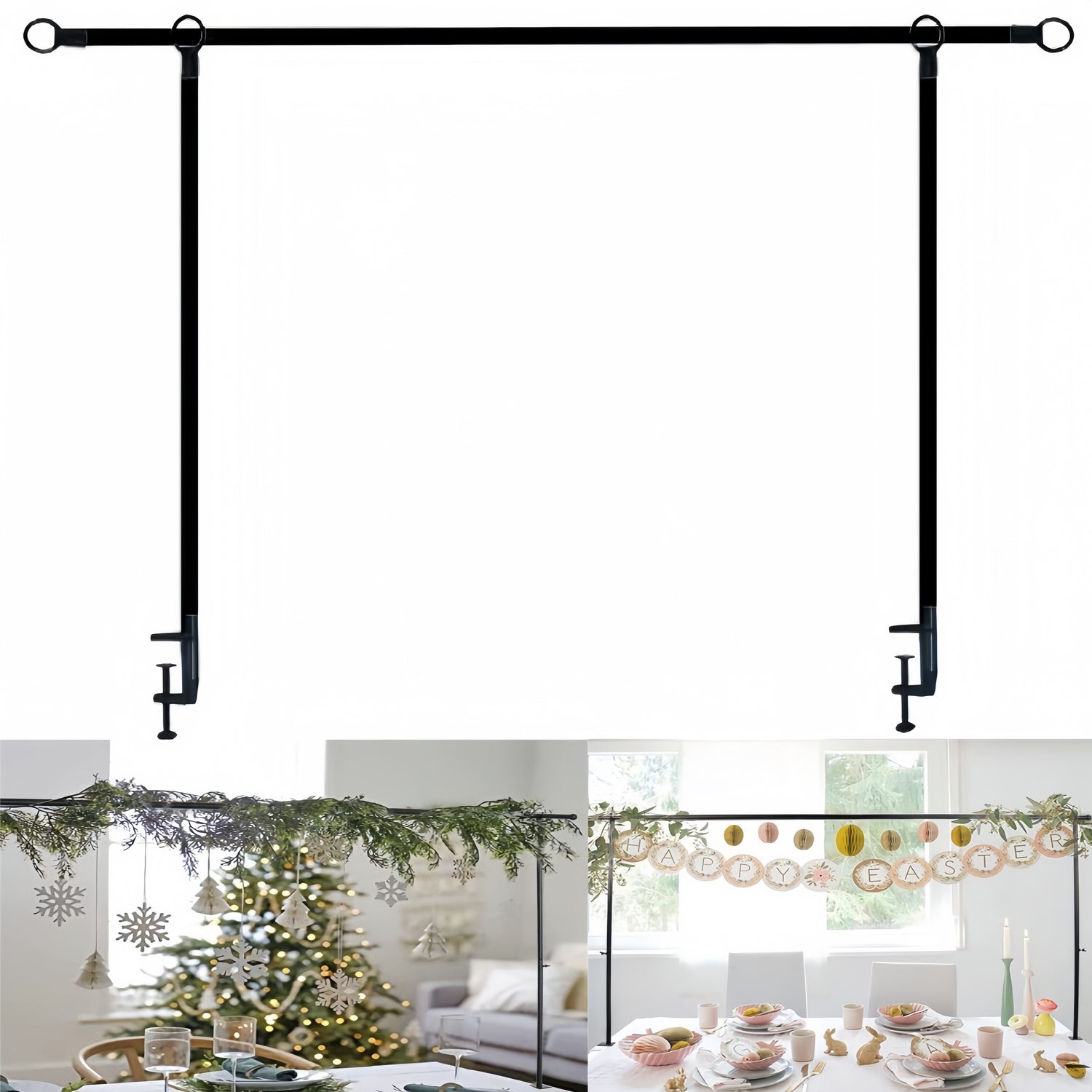 1pc Adjustable Metal Arch Tabletop Frame with Clamps, 79.25-259.08cm, No Electricity Needed, Ideal for Wedding, Birthday, Halloween, Christmas Party Decorations