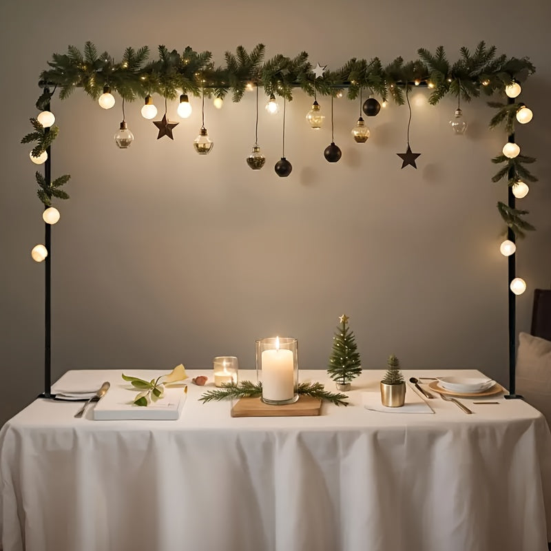 1pc Adjustable Metal Arch Tabletop Frame with Clamps, 79.25-259.08cm, No Electricity Needed, Ideal for Wedding, Birthday, Halloween, Christmas Party Decorations