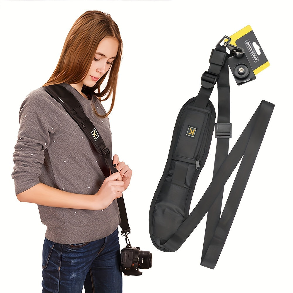 [Sturdy Build] Durable SLR Camera Strap with Quick Release Bottom Plate - Comfortable Nylon Shoulder Belt for Canon, Nikon, Sony Cameras - Secure Metal Hooks, Adjustable Length, Easy Loading, Camera Straps for Photographers