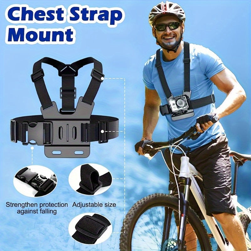 19 in 1 Ultimate Action Camera Accessory Kit - Compatible with Gopro Hero 13, 12, 11, 10, 9, 8, 7, 6, 5, 4, Session, Fusion, Silver, Insta360, DJI, SJCAM, APEMAN, AKASO, And Other Cameras.