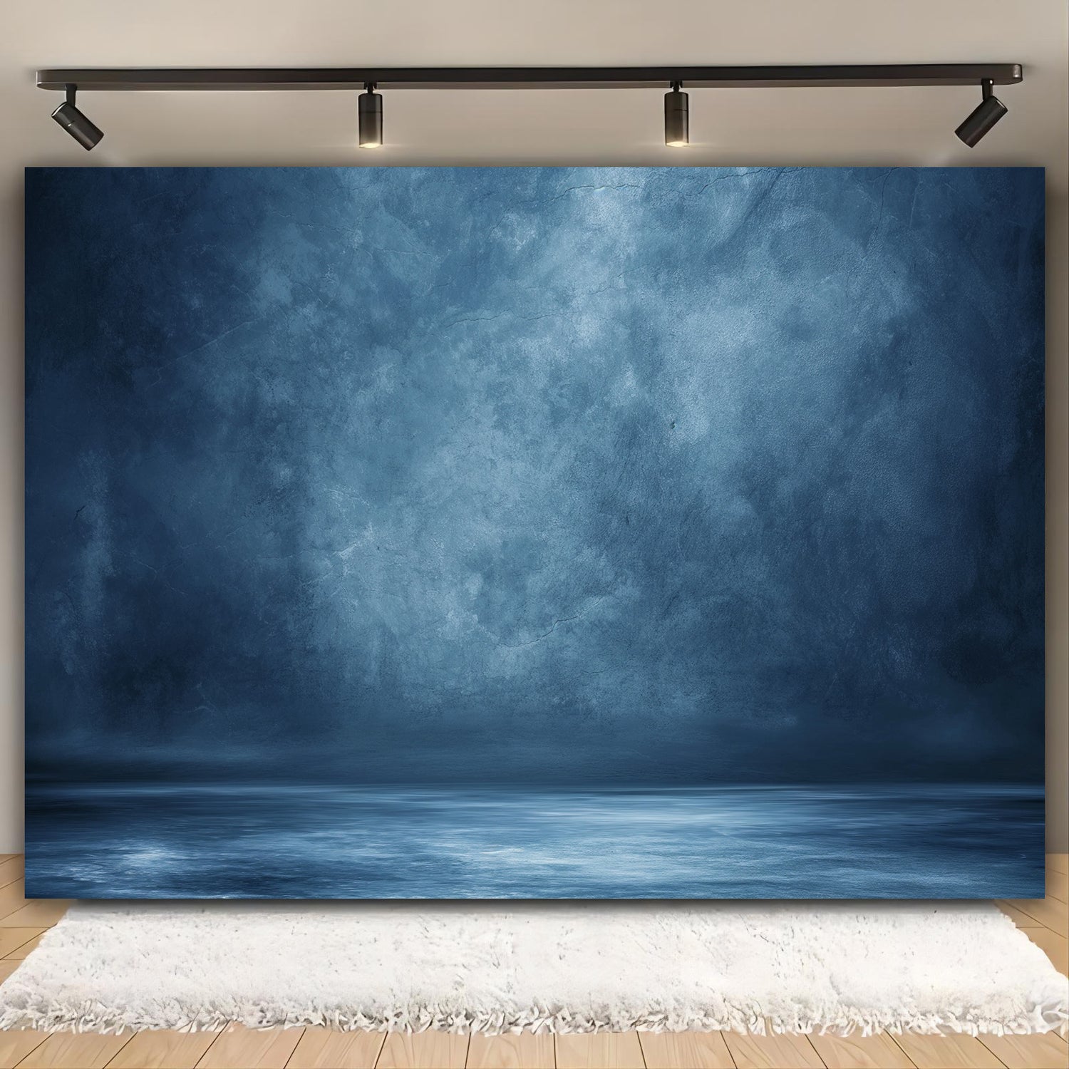 1pc Versatile Polyester Photo Backdrop - Abstract Dark Blue & Purple, Thick Party Background for Weddings, Birthdays, Anniversaries - Ideal for Family Cake Table Decor & Photo Booth Props