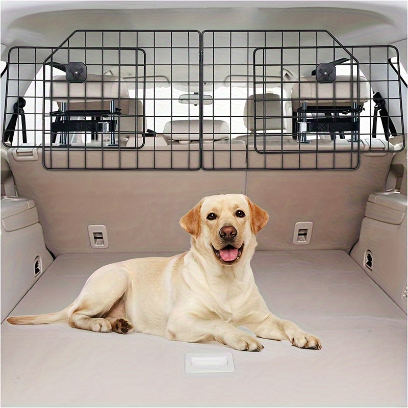 Adjustable Heavy Dog Car Partition-Pet Safety Partition for SUV, Van And Car-Durable Wire Mesh Cargo Area Protection
